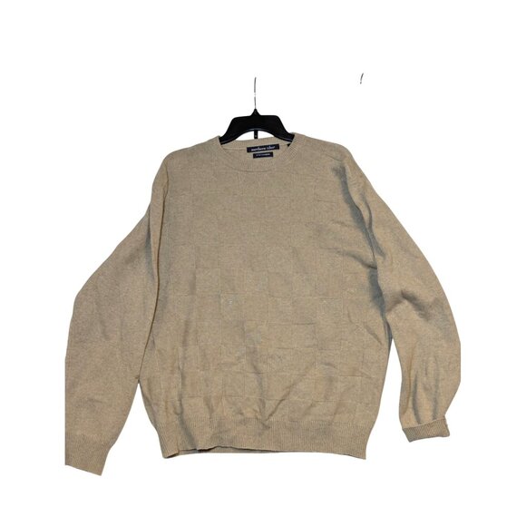 Northern Isles Beige 100% Cashmere Crewneck Sweater Mens Medium Soft & Warm - Picture 1 of 4